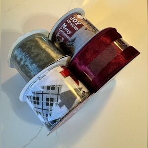 NWT, Lot of 4, Ribbon, Holidays, Velvet, Wired, Sparkle, Christmas